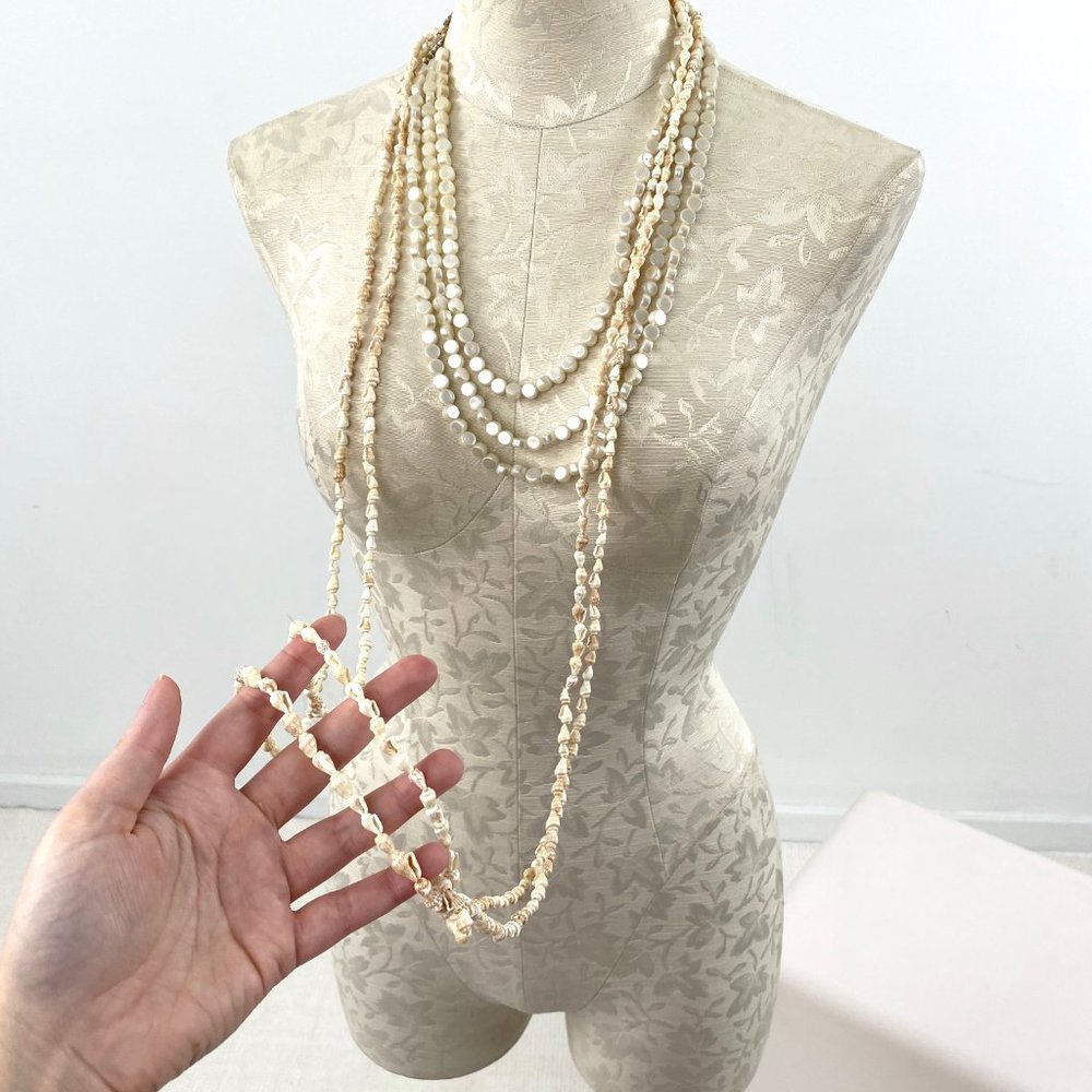 Beachy Pearl Shell Adjustable Layer Necklaces - Picture 2 of 9
